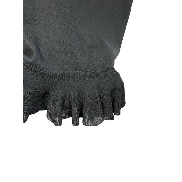 NEW Ming Wang Midi Pencil Skirt Ruffle Flounce Hem Acrylic Knit Black Womens M - Picture 10 of 11